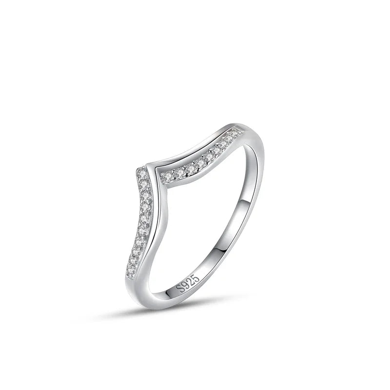 Hot Sale Classic Fashion Women's Rings Luxury Fine Jewelry Cubic Zirconia Engagement Rings 925 Sterling Silver
