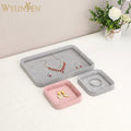 Wholesale Elegant Jewelry Tray Pink Gray Jewelry Display Organizer Stackable Suede Leather Jewelry Trays