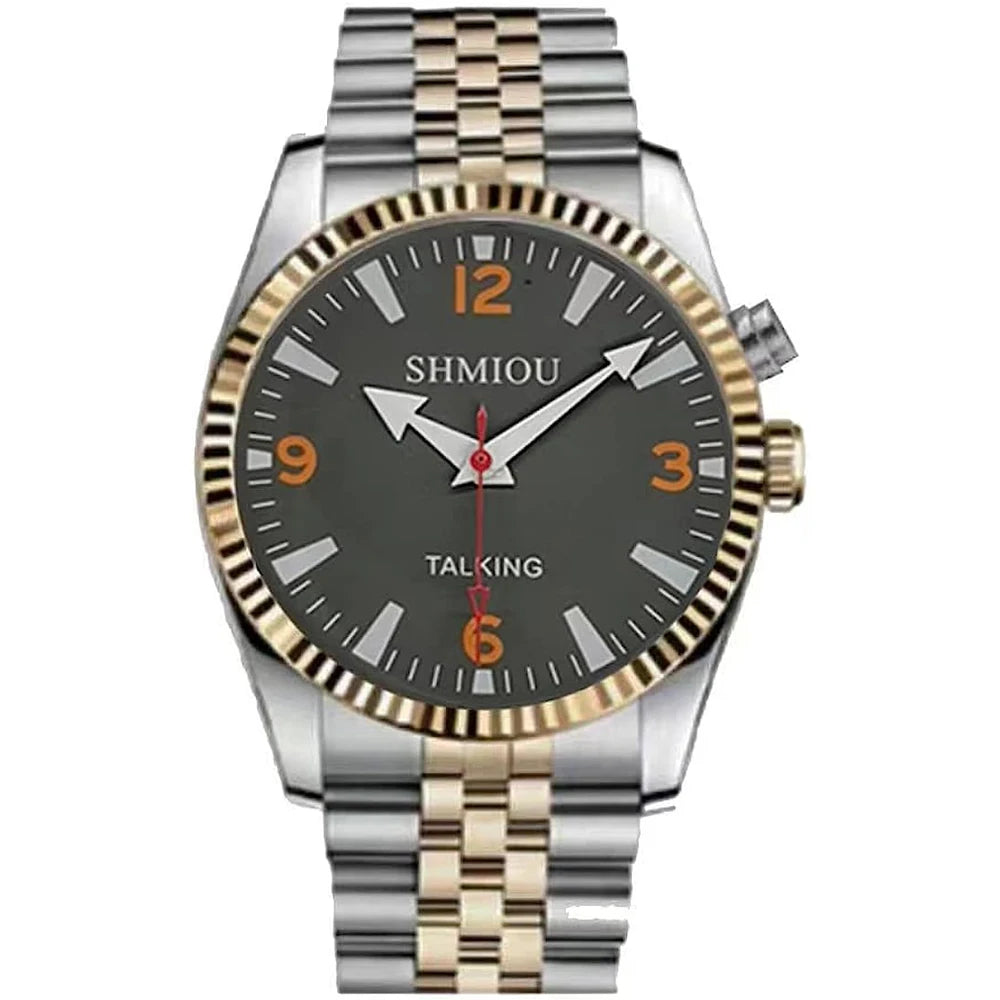 Speaking Talking Watch for Old and Blindwristwatch Genuine Leather Watches Alloy Fashion Unisex Charm Analog