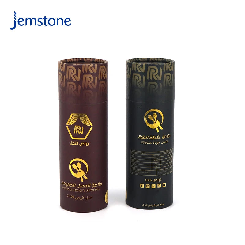 Custom logo Eco-Friendly Round Luxury Kraft Honey Paper Tube Food Cardboard Cylinder Packaging for Tea Coffee MegaBDM