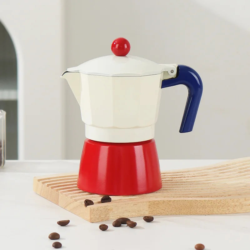 Durable Aluminum Moka Pot with Handle Extraction Coffee Pot for Home Restaurant Hotel Party Turkish Style