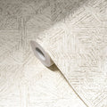 Modern Sound-Absorbing Wallpaper Rolls White Gold-Non-Woven Vinyl Wallpaper for Babies Kids Home Decoration 1005 X 053 m