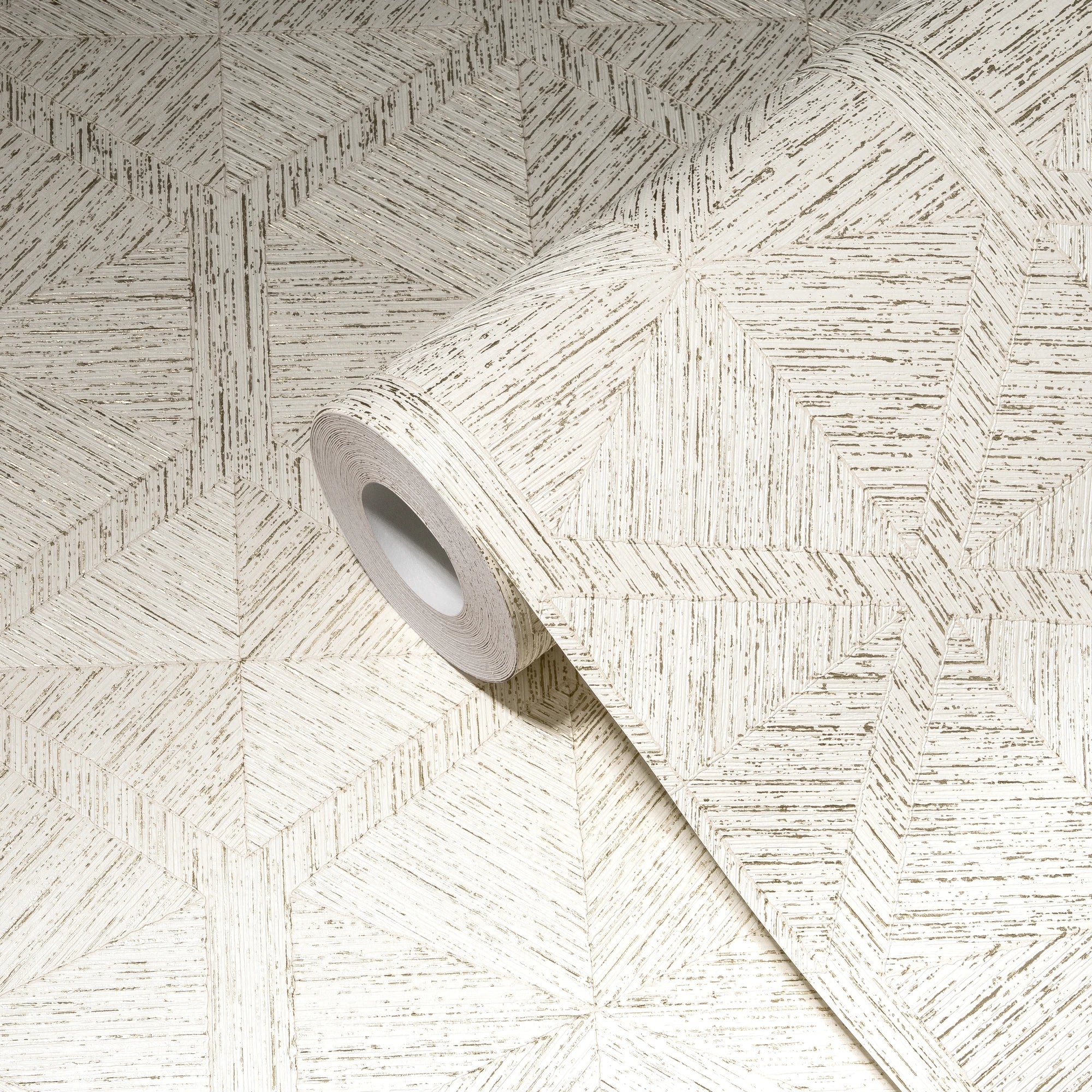 Modern Sound-Absorbing Wallpaper Rolls White Gold-Non-Woven Vinyl Wallpaper for Babies Kids Home Decoration 1005 X 053 m