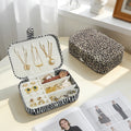 Luxury Leopard Zebra Print Storage Box Rectangle-shaped Fashionable Travel Storage Bag Portable Jewelry Case