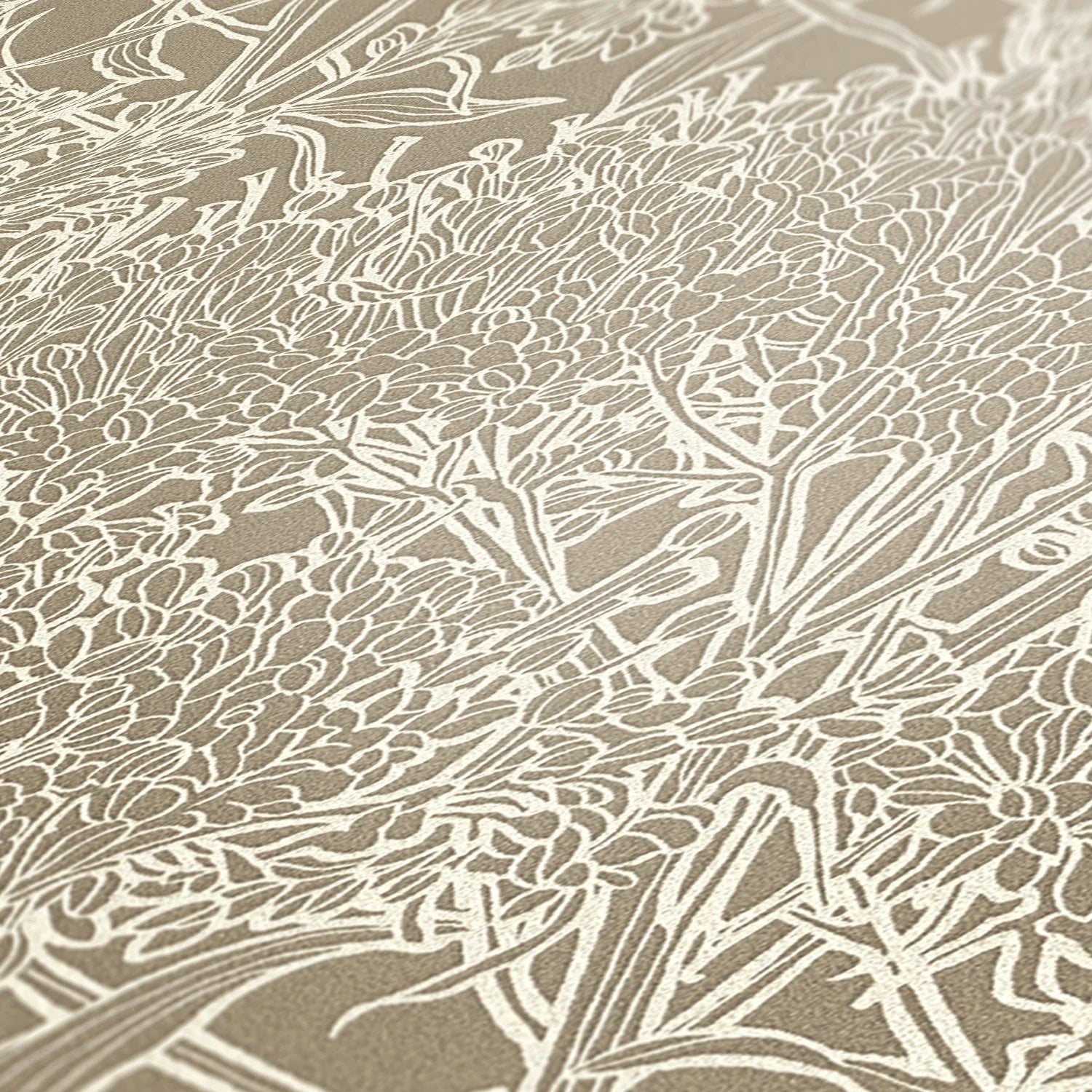 Made in Germany - Luxury Wallpaper rolls Jungle Grey Silver Beige Non Woven Vinyl Contract Wallpaper Design - 1005 x 053 m
