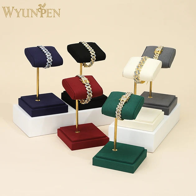 WYP Microfiber Solid Metal Watch Stand Shop Display Watch Holder Rack for Jewelry Storage and Showcase