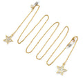 Fashion Europe Hot Sell Women Stainless Steel Star With Crystal Silver Gold Plated Sunglasses Glasses Chains