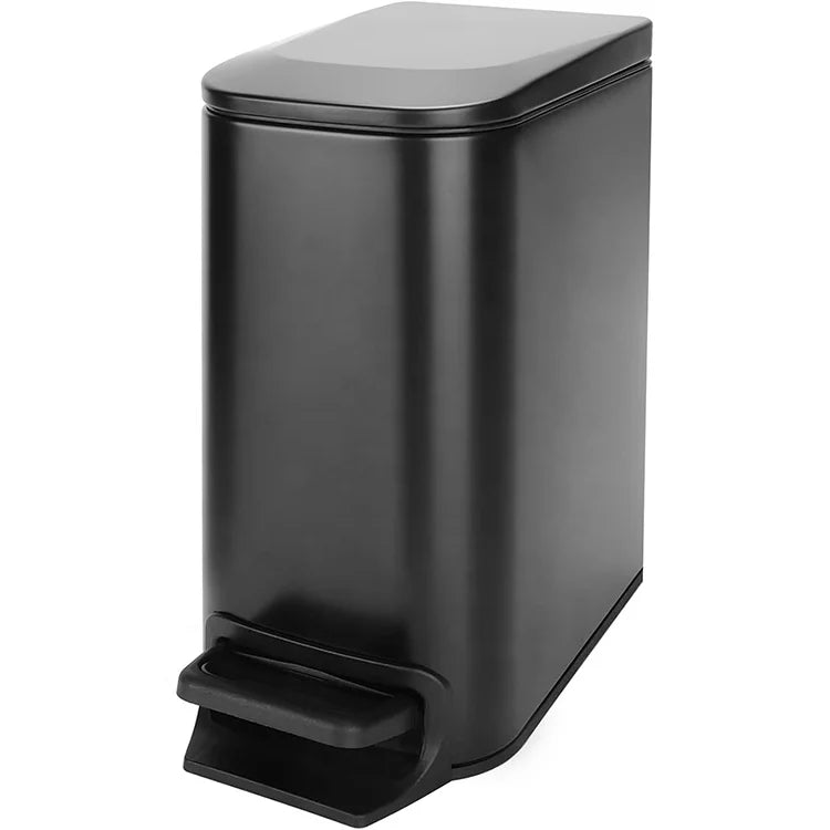 Small 6 Liter/1.6 Gallon Stainless Steel Trash Can Bathroom Soft Close Step Pedal Removable Inner Bucket Waste Bin for Home
