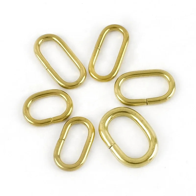 Deepeel AP643 16-24mm Bag Hardware Accessories Pure Brass O Ring Buckles Handbag Connector Adjustable Luggage Dog Collar Buckle