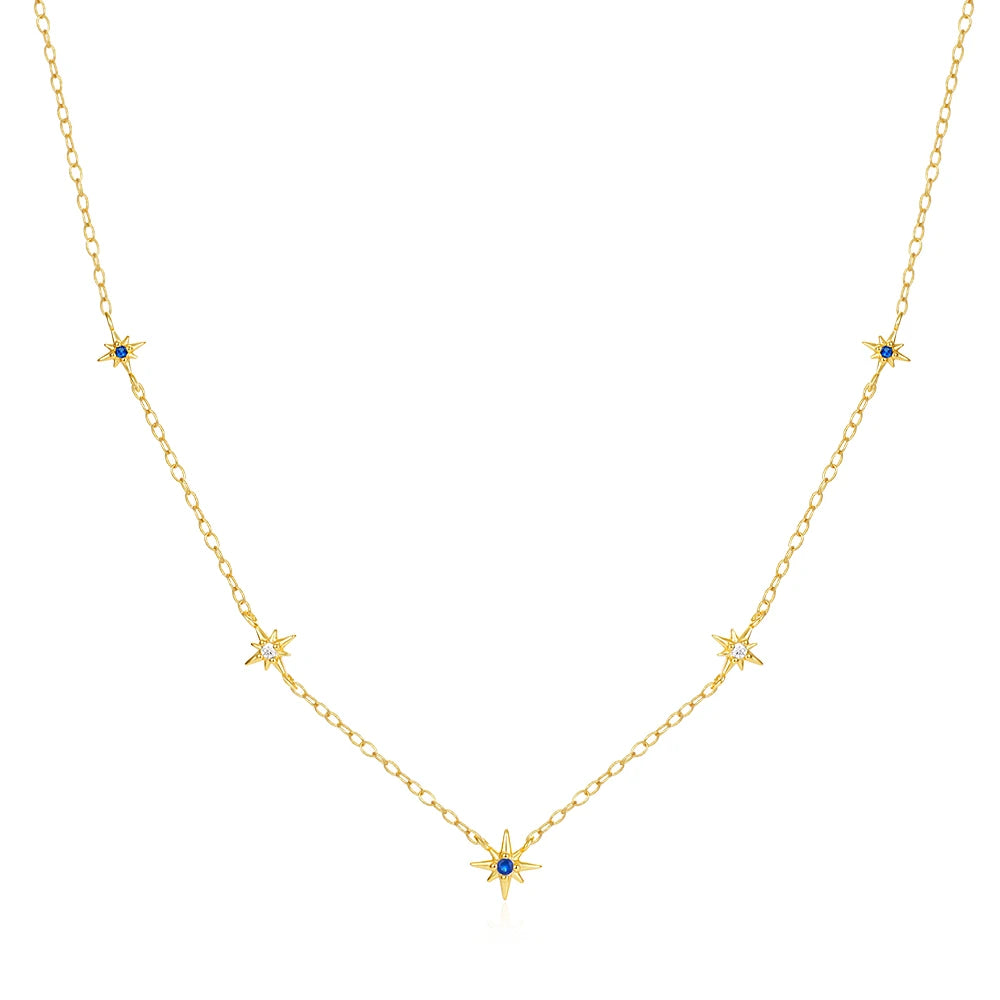 CANNER Gold Star 925 Sterling Silver Star 18K Gold Plated Pendant Necklace for Women