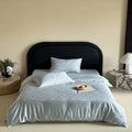 Pastoral Style Jacquard Home Textile Lyocell Bed Linen Blue Duvet Quilt Comforter Cover Bedding Set Wholesaler