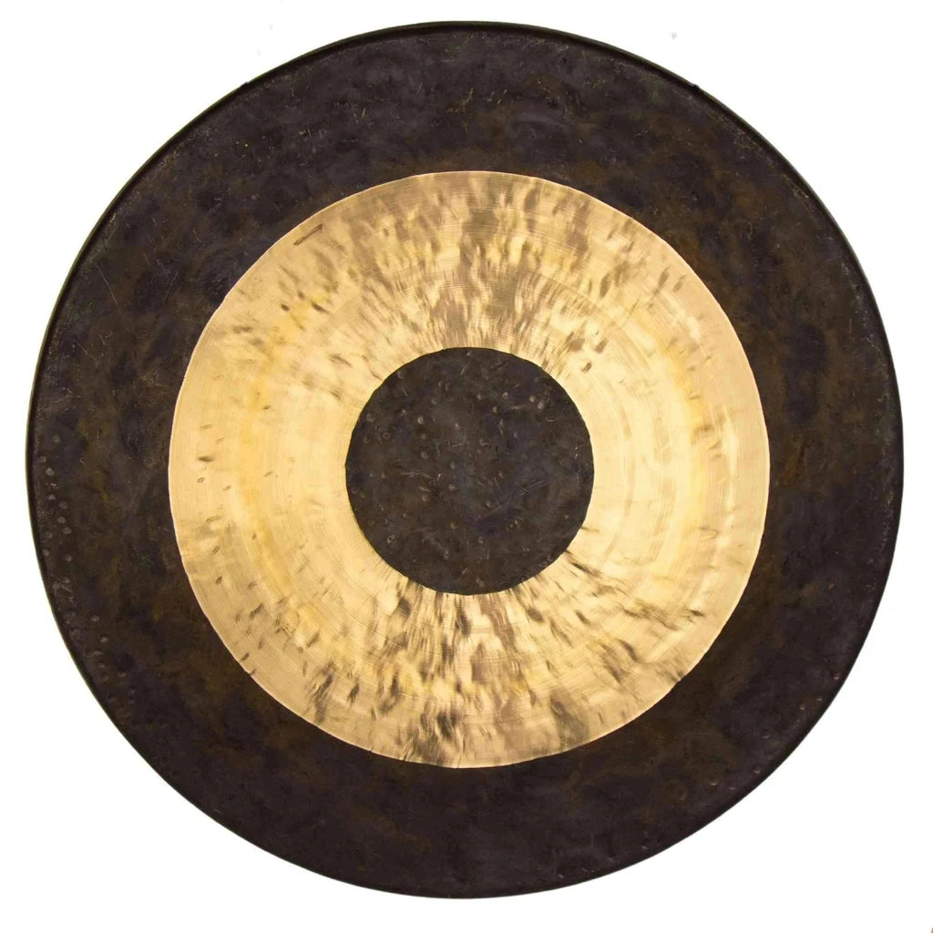 ARBOREA 65cm Chinese Deep Wave Bronze Gong Golden and Black High Grade Professional Sound for Sound Healing Gong Bath