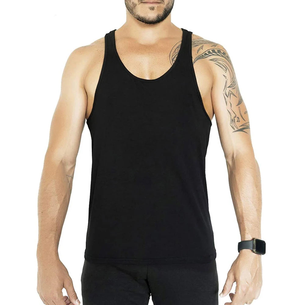 Wholesale Summer New Casual Cotton Sportswear Gym Fitness Tank Top Solid Color Breathable Quick Dry