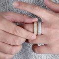 6mm Wholesale Men Hip Hop Style Brass Gold Plated Lab Created Zircon Ring Micro Pave Inlaid Geometric Personality Party