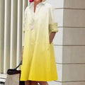 2025 Autumn New Product Fashionable and Elegant Polka Dot Printed Shirt-Collar Long-Sleeve Midi Dress