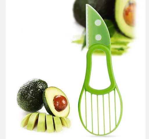 3-in-1 Avocado Slicer Corer Kitchen Gadget Fruit Peeler Cutter Pulp Separator Plastic Kitchen Tool