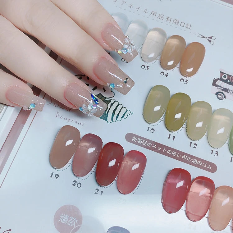 ZRKGEL Professional Jelly Nail Gel Polish 15ml 36 Colors Icy Jelly Gel Translucent Soak Off UV LED Gel Nail Polish