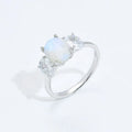 Low MOQ Wholesale Jewelry Women 925 Sterling Silver Rings with Opal Stone