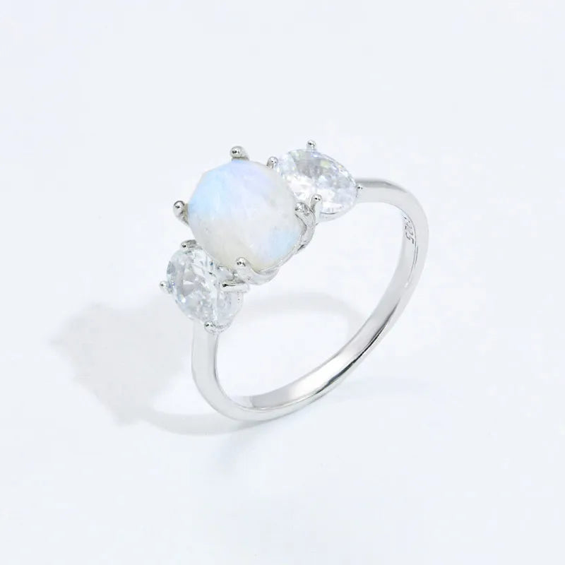 Low MOQ Wholesale Jewelry Women 925 Sterling Silver Rings with Opal Stone