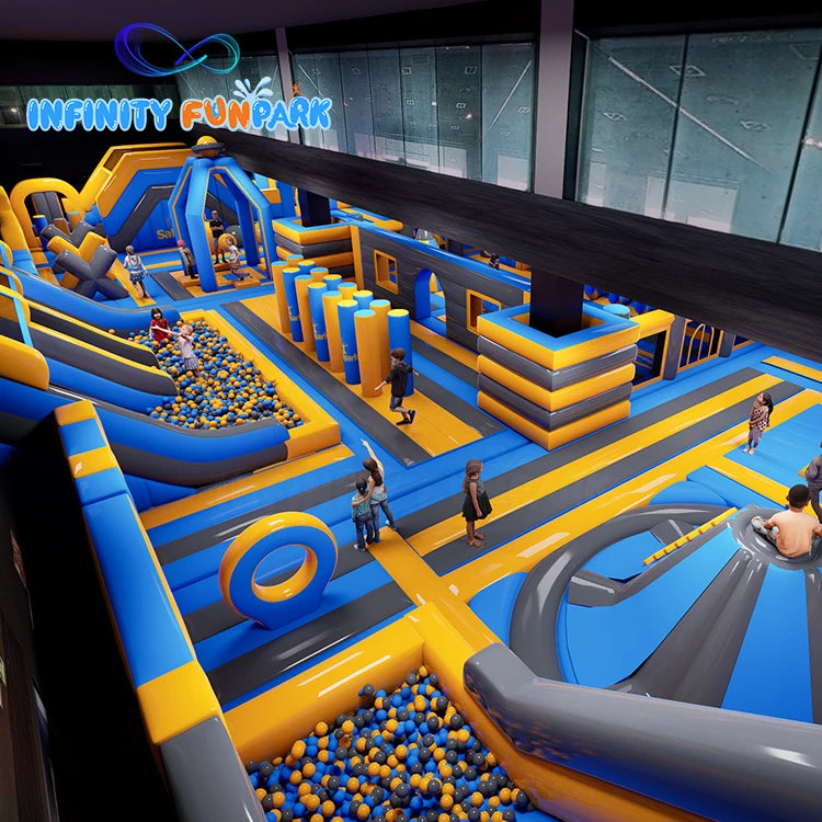 Large Indoor Giant PVC Inflatable Bounce Trampoline Theme Park Amusement Equipment Inflatable Playground Park for Kids