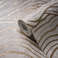 Made Germany 3D Beige Gold Grey Non Woven Vinyl Wallpaper Rolls-Modern Metallic Design Highly Wash-Resistant Kitchen Bathroom