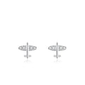Customized Fashion Jewelry Earrings Zircon Personality Design 925 Sterling Silver Airplane Stud Earrings for Women