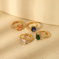 Europe and the United States Popular Joker Plated 18K Gold Ring Stainless Steel Inlaid with Colored Zircon Ring