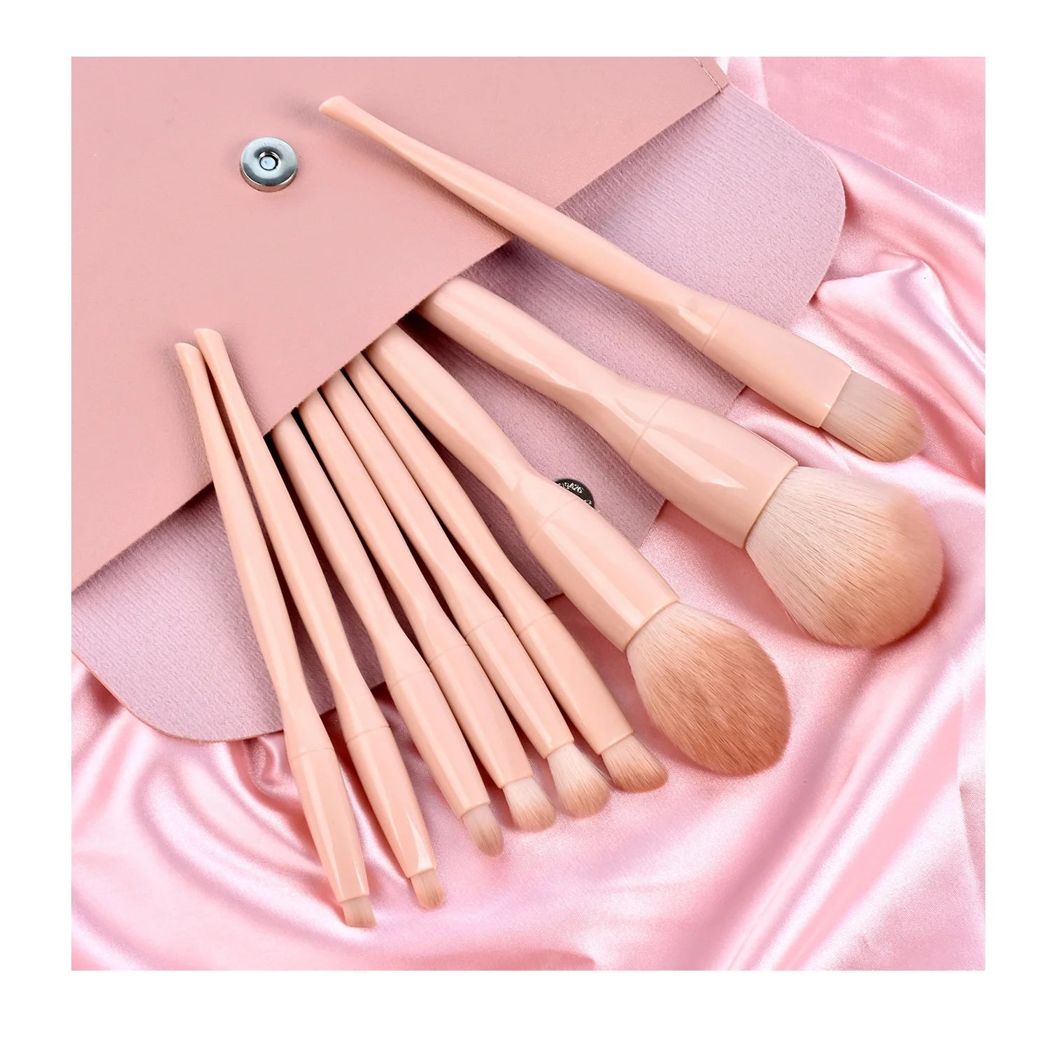 2022 Mauri Ladies Juego De Brochas De Maquillaje 9 Pcs Pink Wooden Handle Professional Your Own Logo Makeup Brushes Set