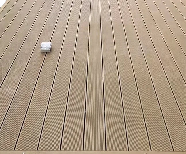 Wholesale Modern 3D Embossed Wood Grain Teak WPC Decking Composite Board Eco-Friendly Fireproof Kitchen Outdoor Garden Courtyard MegaBDM
