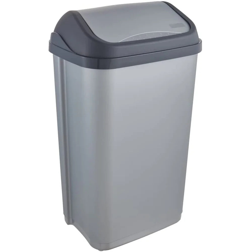 keeeper 50L Silver Swing Lid Trash Can Swantje Range