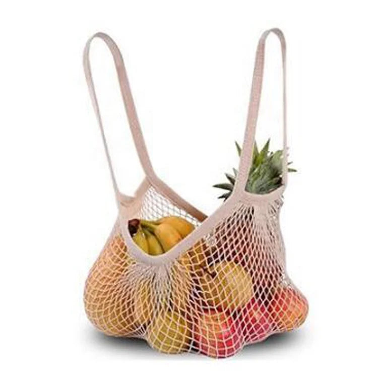 Hot Sell Mesh Tote Bag Reusable Shopping Eco Natural Organic Cotton Net Mesh Tote Bag for Fruit Vegetables