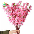 Artificial Cherry Blossom Flowers 3 Branch Simulation Cherry Stems for Weeding Home Garden