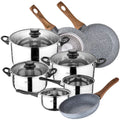 SAN IGNACIO Toledo 8-piece stainless steel cookware set with frying pans (22/24/26 cm) SAN IGNACIO Daimiel forged aluminum