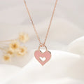Wholesale 925 Sterling Silver Hollow Double Heart Fashion Pendant Necklaces pink Enamel Charm for Girl Gift Party