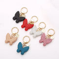 New Design Butterfly Shape Keychain Full Diamond Rhinestone Crystal Car Key Chains Schoolbag Pendant Key Ring Butterfly Keychain