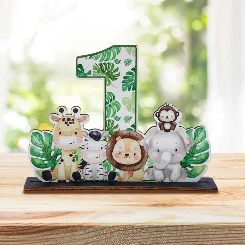 Woodland Animals Wood Table Centerpieces with Wood Base Cute Forest Animals Table Topper Table Decorations for Baby Shower