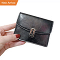 Women's Simple Solid Color Foldable PU Leather Purse Multi-Functional Short Card Wallet with Polyester Lining