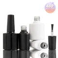 Custom Logo Glass Bottles Packaging Black White 8ml Base Gel Nail Polish Empty Bottle With Brush Cap