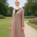 YXA035 2026 Eid Tiktok Ig Modest Abaya Loose Long Coat Unique Rattan Design Solid Color Factory Price Wholesale