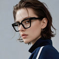 European American Personalized Square Anti-Blue Light Full Rim AC Lens Retro Artistic Simple Glasses Frame