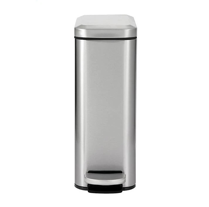 Free Standing Household Stainless Steel Garbage Bin with Lid Kitchen Foot Pedal Trash Can for Bathroom Storage Bucket