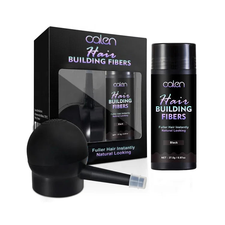 Oalen Wholesale Black Keratin Hair Fiber Natural Look with Strong Hold Resists Wind Wind Features Herbal Ingredients Applicator