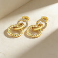QIKU Punk Gold Plated Crystal Drop Earrings Copper Cubic Zirconia Jewelry Women Daily Wear Party Wedding Engagement Dropshipping