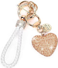 Rhinestone Cute Bling Love Heart KeyChain Heart Car Keychain Women Bag Pendant Crystal Heart Shape Key Ring Valentines Day Gift