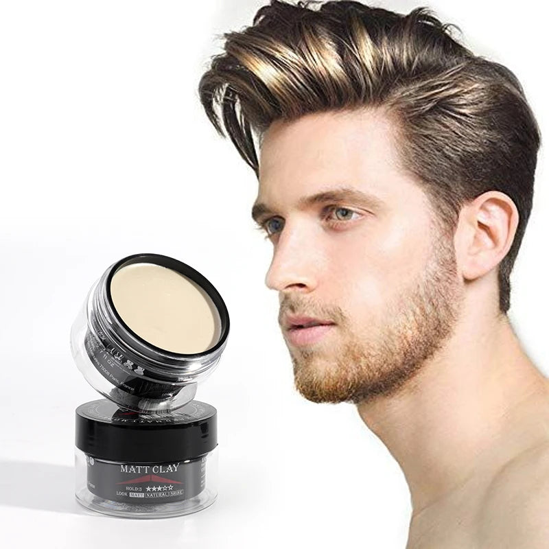 Natural Shine Organic Argan Oil Hard Matt Modeling Clay Cream Salon Strong Styling Hair Anti-Frizz Frizzy Hair
