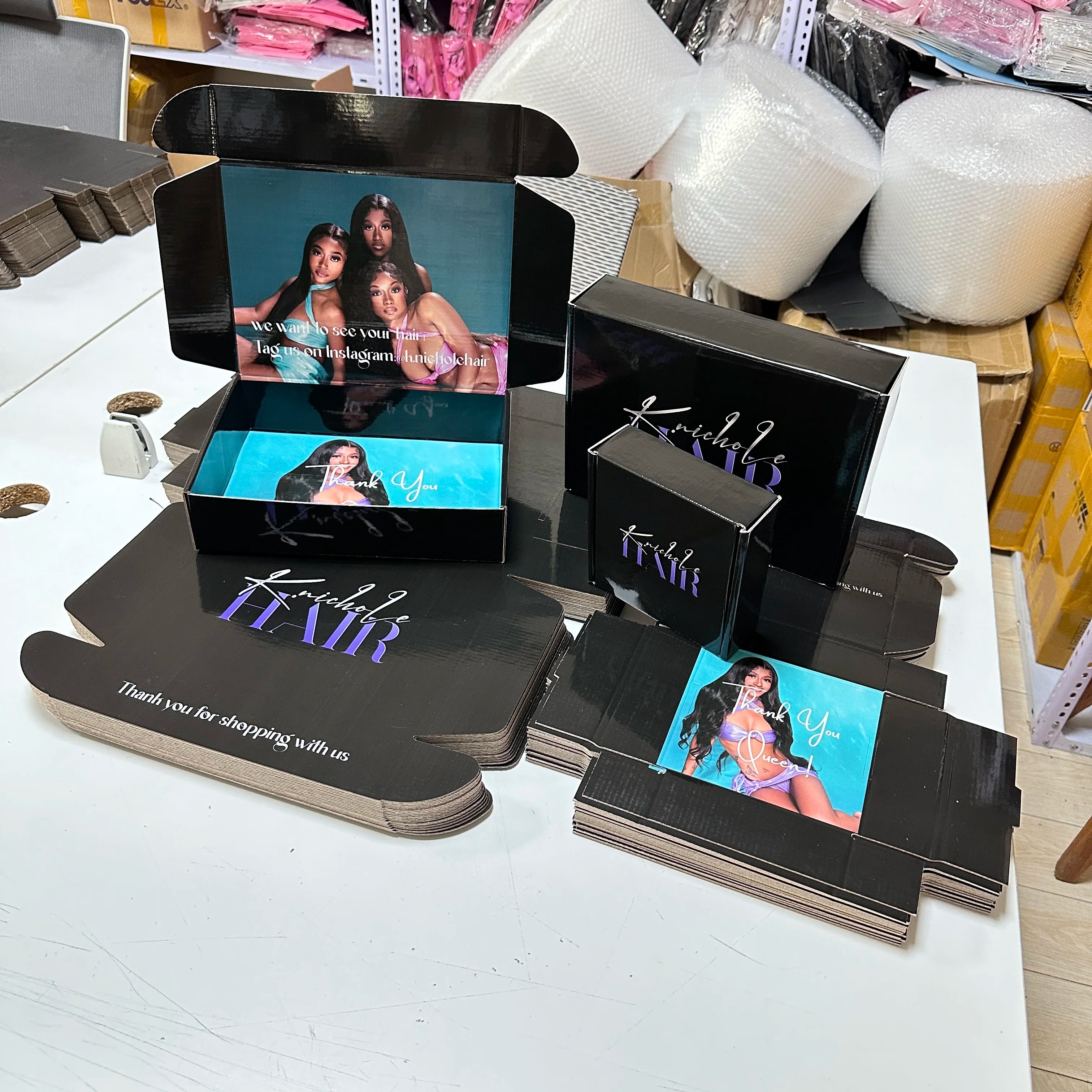 Black Shipping Box Packaging Foldable Thickened Express Packaging Boxes
