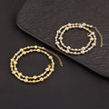 QIKU Trendy Geometric Copper Beads Link Chain Necklace Gold/Silver Plated Unisex Jewelry for Birthdays Parties & Gifts