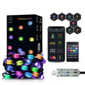 RGB Diamond LED Christmas String Lights Outdoor Waterproof USB Magic Light Garden Camp Decoration Holiday Festival Decor