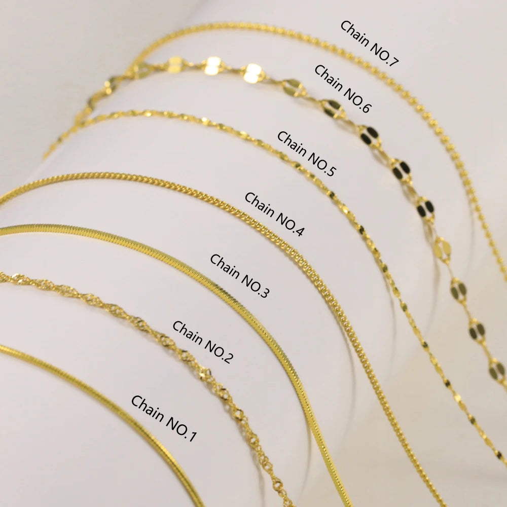 CANNER 925 Silver Necklace Water Wave Chain Snake Bone Cross Beads Chain 18 Inches Various Types Multiple Chain Necklace