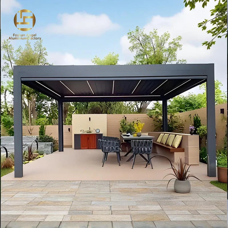 Factory Wholesale Pergola 5x3 Aluminum Pergolas Set Pergola Slatted Roof Louvered Roof Pergola Pergola Bioclimatique Aluminium